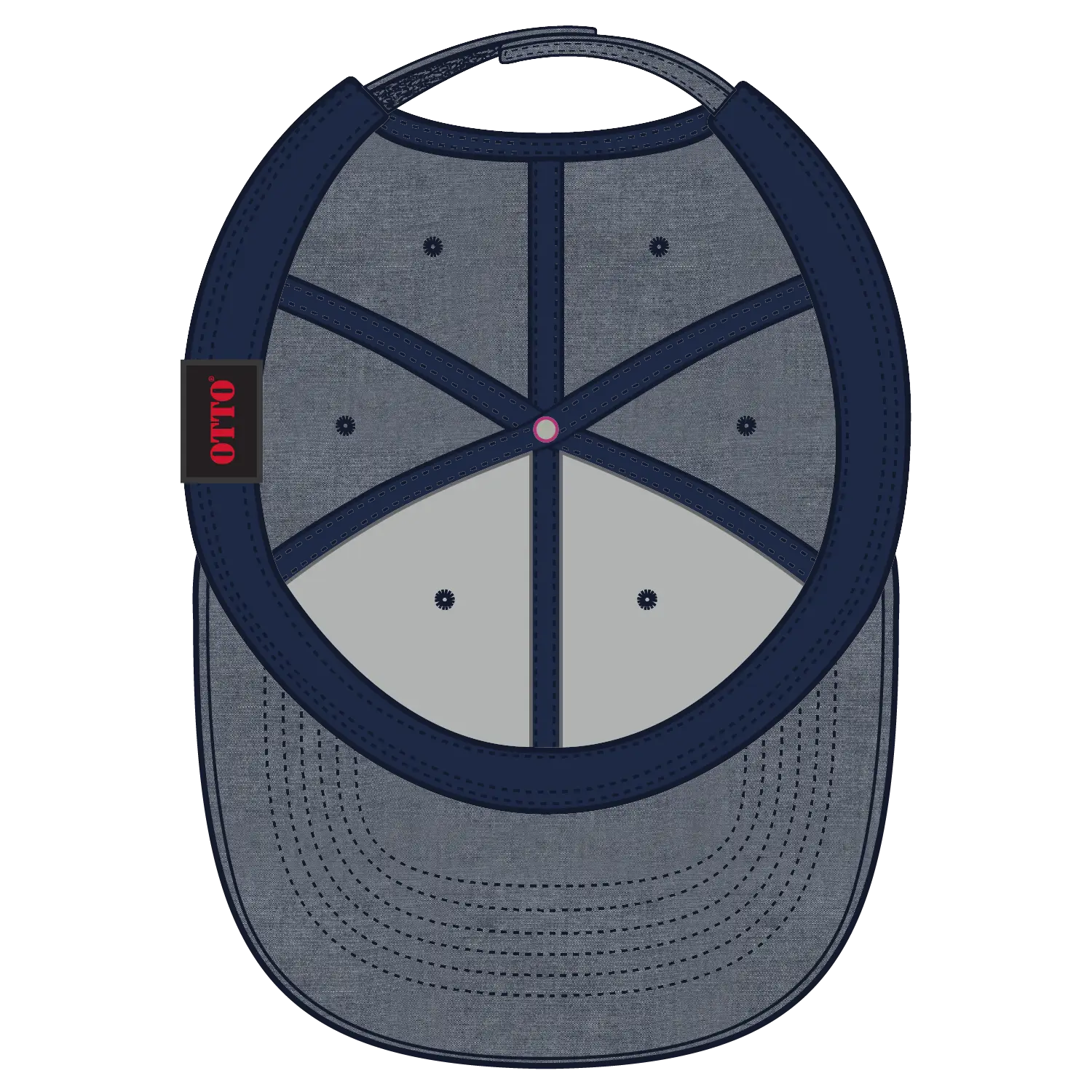 OTTO 19-768 6 Panel Low Profile Baseball Cap - Navy - Navy / 6 1/2’’ - 7 5/8’’