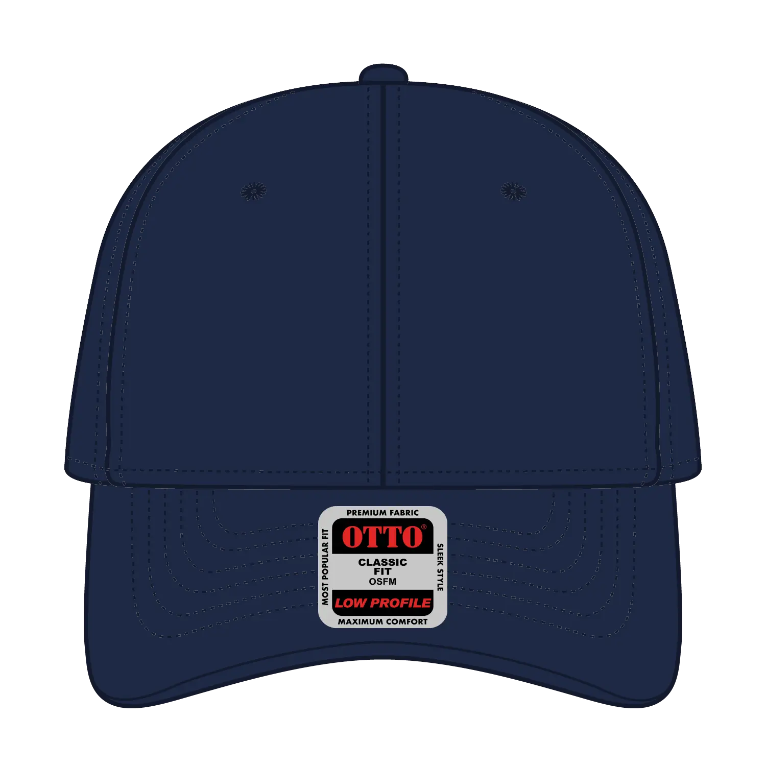 OTTO 19-768 6 Panel Low Profile Baseball Cap - Navy Blue - Navy Blue / 6 1/2’’ - 7 5/8’’