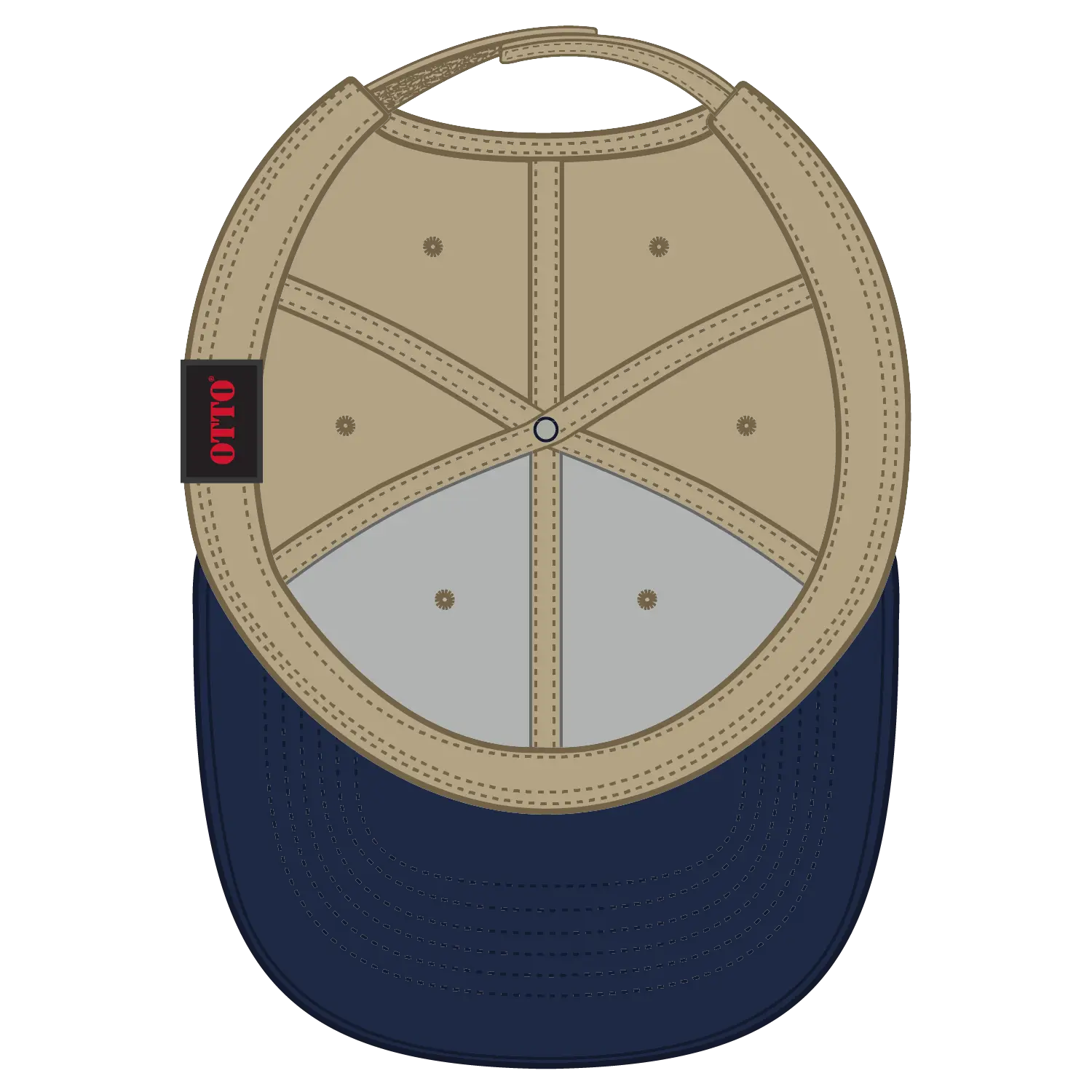 OTTO 19-768 6 Panel Low Profile Baseball Cap - Nvy/Kha/Kha - Nvy/Kha/Kha / 6 1/2’’ - 7 5/8’’