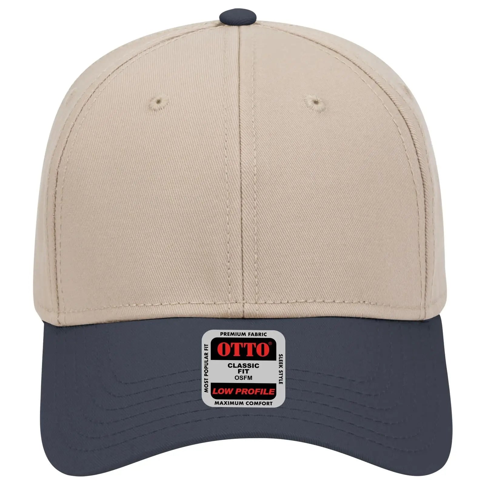 OTTO 19-768 6 Panel Low Profile Baseball Cap - Nvy/Kha/Kha - Nvy/Kha/Kha / 6 1/2’’ - 7 5/8’’