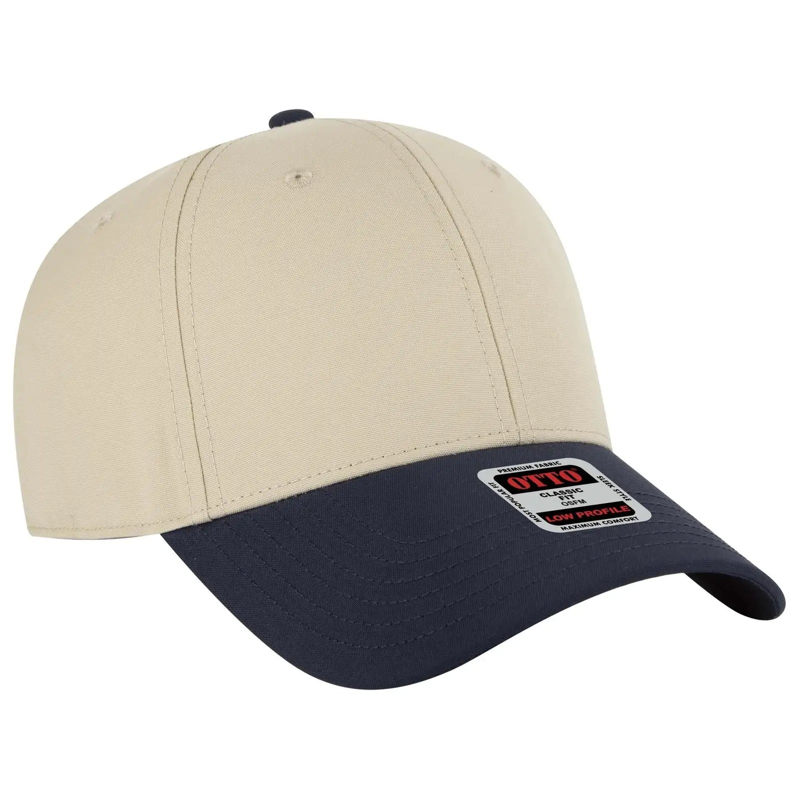 OTTO 19-768 6 Panel Low Profile Baseball Cap - Nvy/Khk/Khk - Nvy/Khk/Khk / 6 1/2’’ - 7 5/8’’