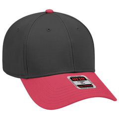 OTTO 19-768 6 Panel Low Profile Baseball Cap - Red/Blk/Blk - Red/Blk/Blk / 6 1/2’’ - 7 5/8’’