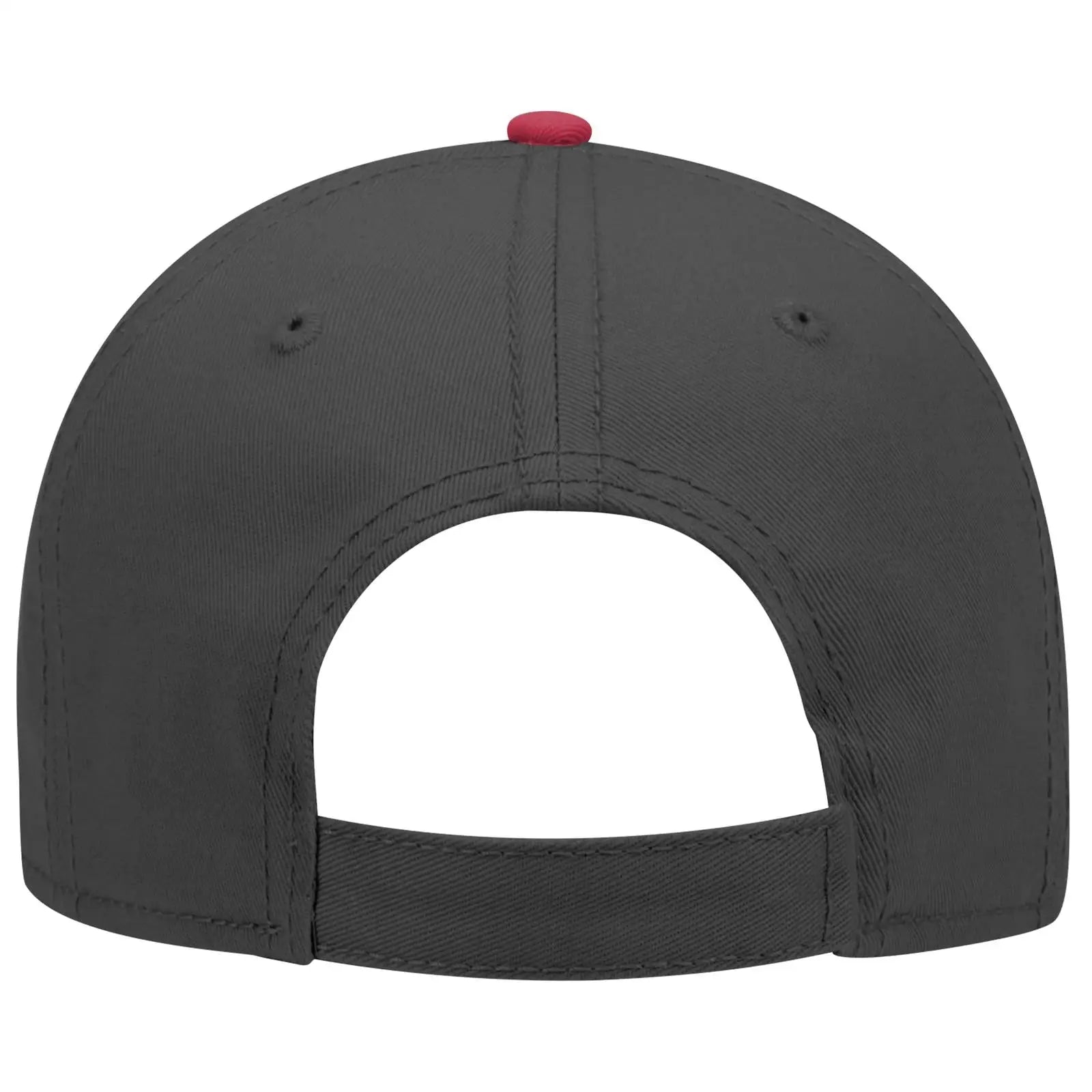 OTTO 19-768 6 Panel Low Profile Baseball Cap - Red/Blk/Blk - Red/Blk/Blk / 6 1/2’’ - 7 5/8’’
