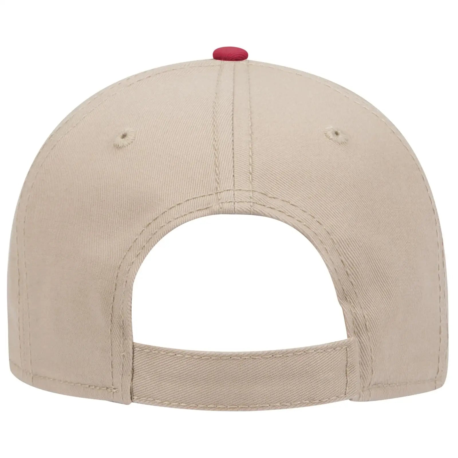OTTO 19-768 6 Panel Low Profile Baseball Cap - Red/Kha/Kha - Red/Kha/Kha / 6 1/2’’ - 7 5/8’’