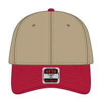 OTTO 19-768 6 Panel Low Profile Baseball Cap - Red/Kha/Kha - Red/Kha/Kha / 6 1/2’’ - 7 5/8’’