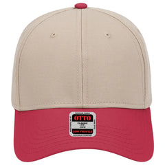 OTTO 19-768 6 Panel Low Profile Baseball Cap - Red/Kha/Kha - Red/Kha/Kha / 6 1/2’’ - 7 5/8’’