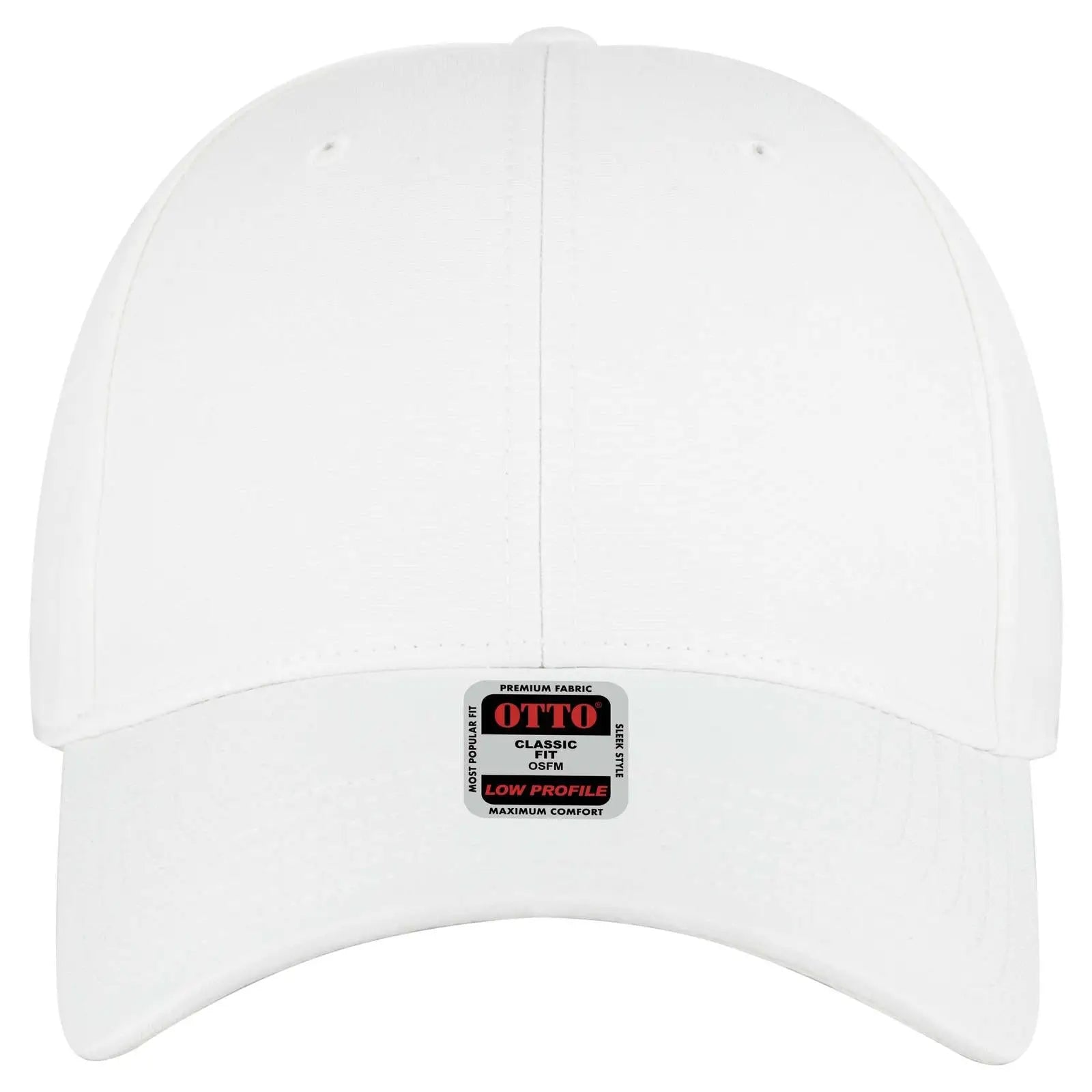 OTTO 19-768 6 Panel Low Profile Baseball Cap - Wht - Wht / 6 1/2’’ - 7 5/8’’