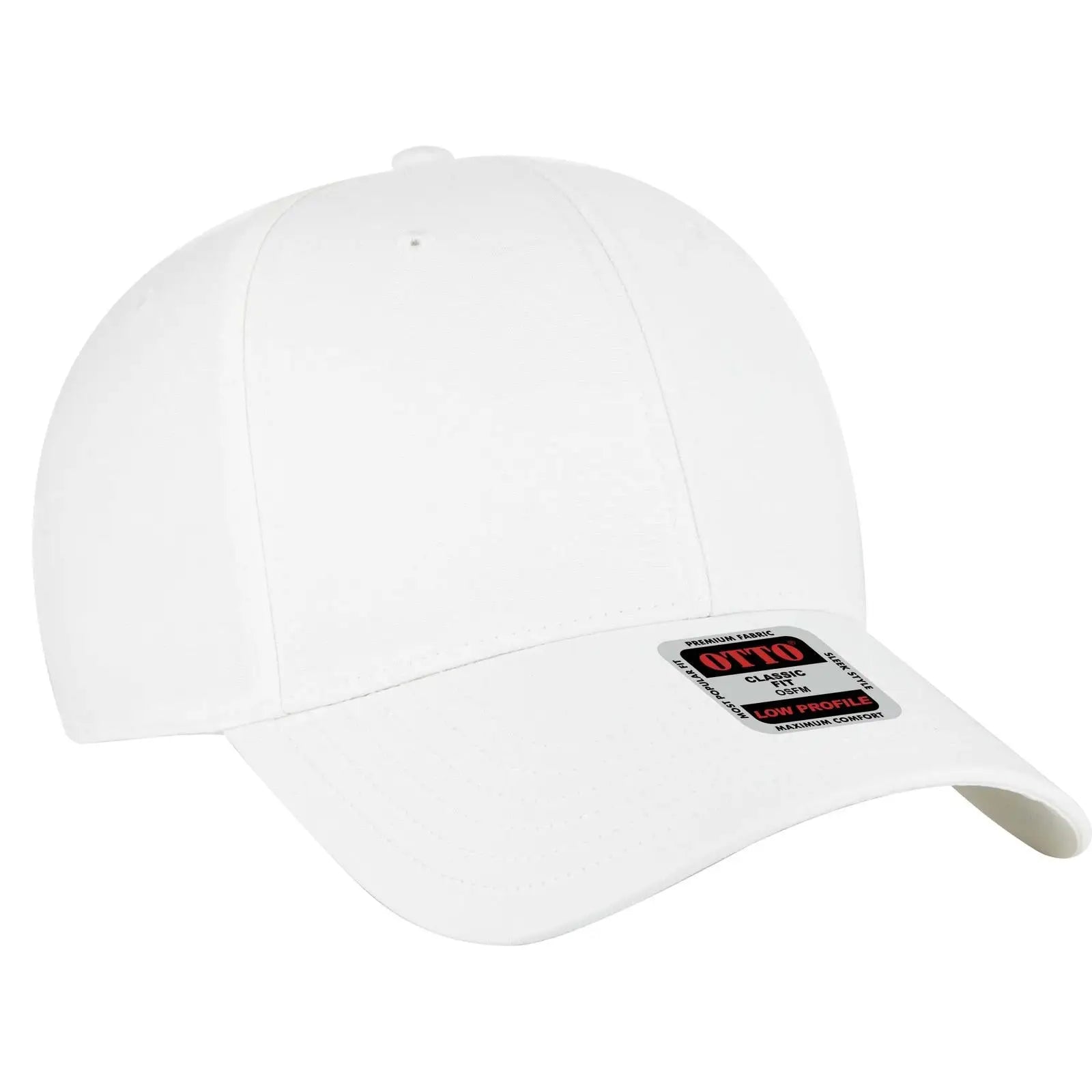 OTTO 19-768 6 Panel Low Profile Baseball Cap - Wht - Wht / 6 1/2’’ - 7 5/8’’