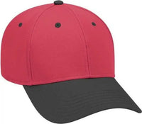 OTTO 19-768 Superior Cotton Twill Low Profile Pro Style Cap - Black Red Red - Black Red / One Size Fits Most