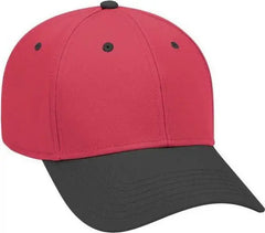 OTTO 19-768 Superior Cotton Twill Low Profile Pro Style Cap - Black Red Red - Black Red / One Size Fits Most
