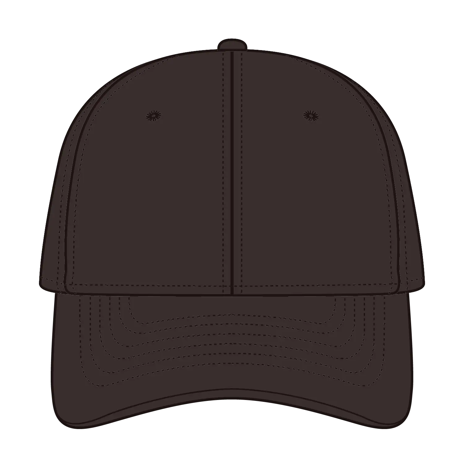 OTTO 19-860 6 Panel Low Profile Baseball Cap - Dk. Brown - Dk. Brown / 6 1/2’’ - 7 5/8’’