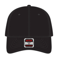 OTTO 19-922 6 Panel Low Profile Baseball Cap - Black - Black / 6 1/2’’ - 7 5/8’’