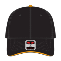 OTTO 23-255 6 Panel Low Profile Baseball Cap - Blk/Blk/Gld - Blk/Blk/Gld / 6 1/2’’ - 7 5/8’’