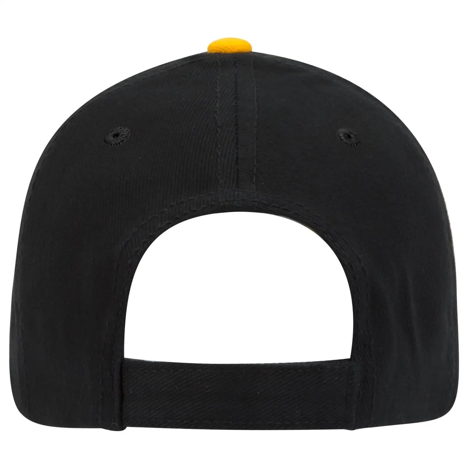 OTTO 23-255 6 Panel Low Profile Baseball Cap - Blk/Blk/Gld - Blk/Blk/Gld / 6 1/2’’ - 7 5/8’’