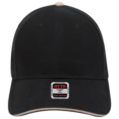 OTTO 23-255 6 Panel Low Profile Baseball Cap - Blk/Blk/Kha - Blk/Blk/Kha / 6 1/2’’ - 7 5/8’’
