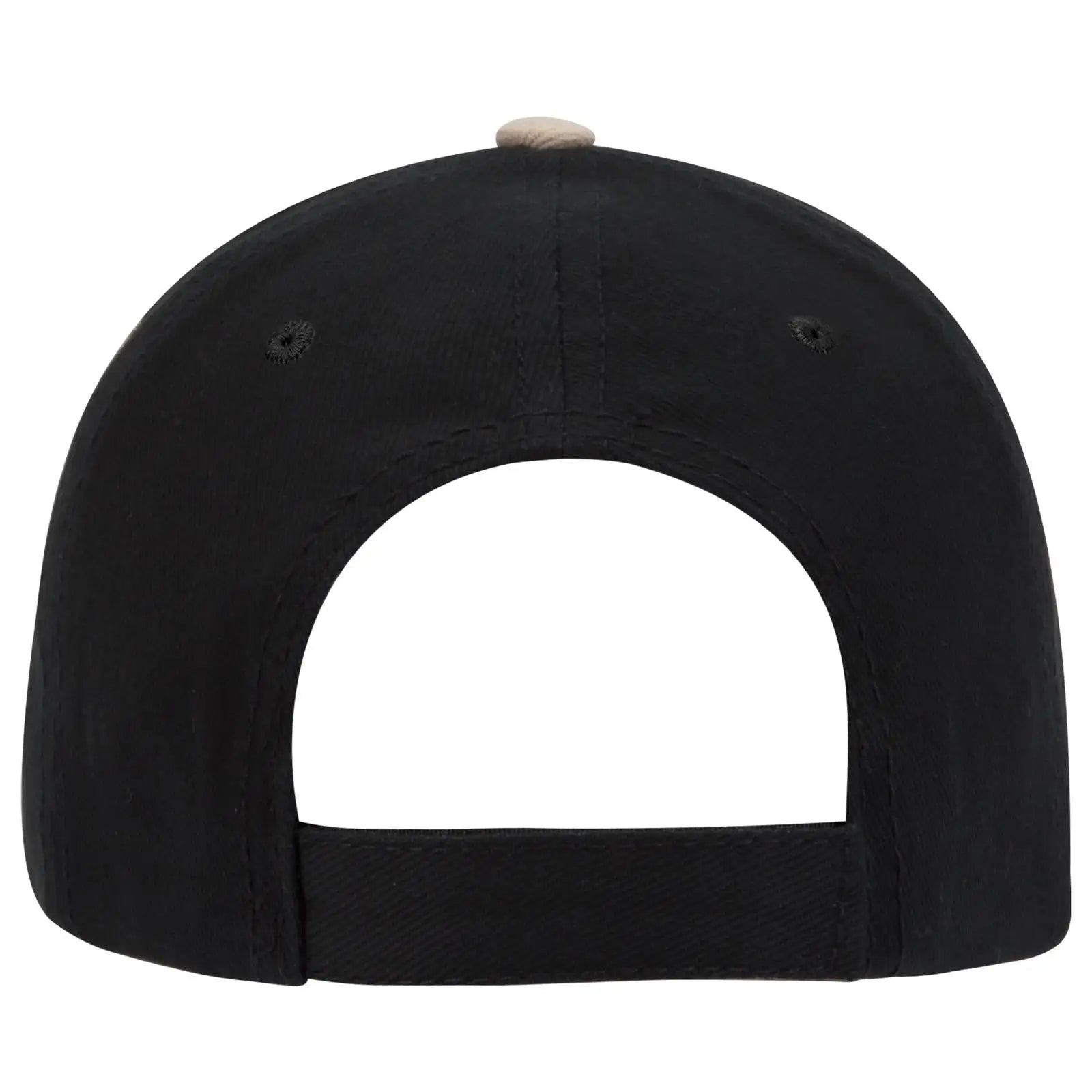 OTTO 23-255 6 Panel Low Profile Baseball Cap - Blk/Blk/Kha - Blk/Blk/Kha / 6 1/2’’ - 7 5/8’’