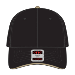 OTTO 23-255 6 Panel Low Profile Baseball Cap - Blk/Blk/Kha - Blk/Blk/Kha / 6 1/2’’ - 7 5/8’’