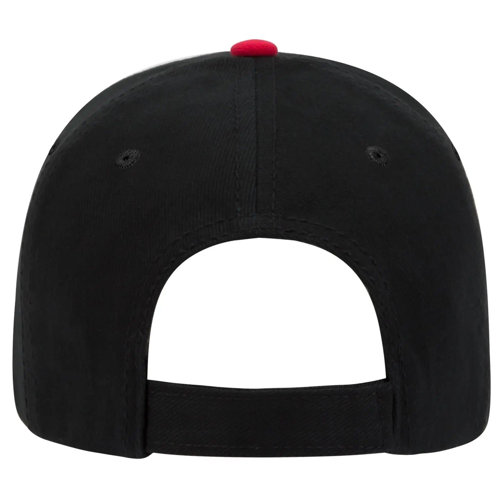 OTTO 23-255 6 Panel Low Profile Baseball Cap - Blk/Blk/Red - Blk/Blk/Red / 6 1/2’’ - 7 5/8’’