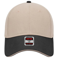OTTO 23-255 6 Panel Low Profile Baseball Cap - Blk/Kha/Kha - Blk/Kha/Kha / 6 1/2’’ - 7 5/8’’