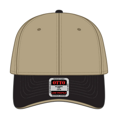OTTO 23-255 6 Panel Low Profile Baseball Cap - Blk/Kha/Kha - Blk/Kha/Kha / 6 1/2’’ - 7 5/8’’