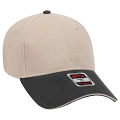 OTTO 23-255 6 Panel Low Profile Baseball Cap - Blk/Kha/Kha - Blk/Kha/Kha / 6 1/2’’ - 7 5/8’’