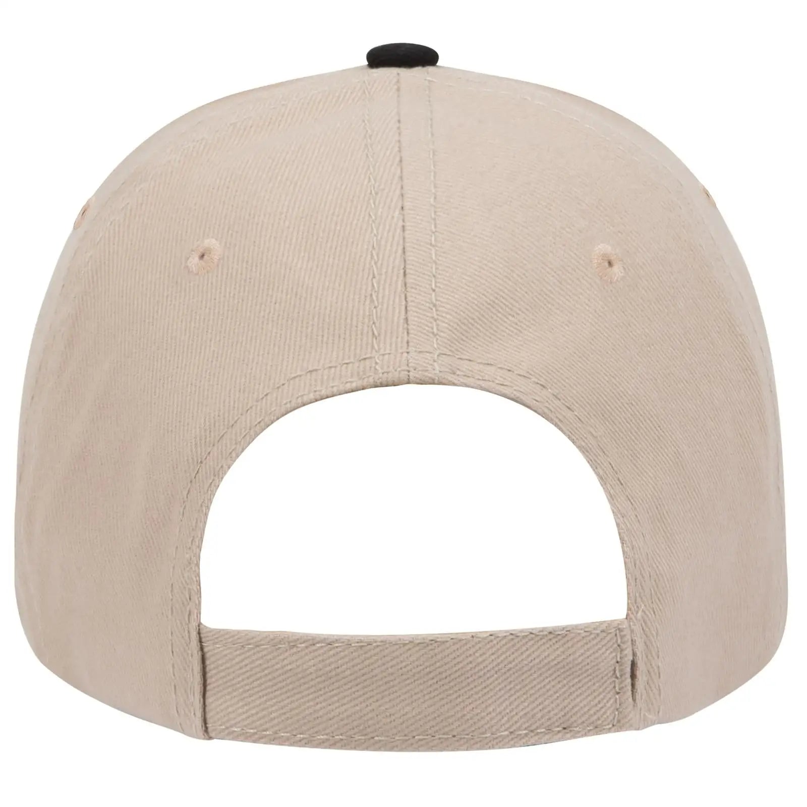 OTTO 23-255 6 Panel Low Profile Baseball Cap - Blk/Kha/Kha - Blk/Kha/Kha / 6 1/2’’ - 7 5/8’’