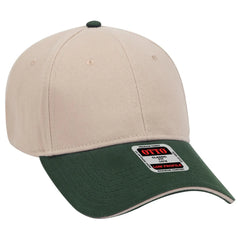 OTTO 23-255 6 Panel Low Profile Baseball Cap - Dk.Grn/Kha/Kha - Dk.Grn/Kha/Kha / 6 1/2’’ - 7 5/8’’