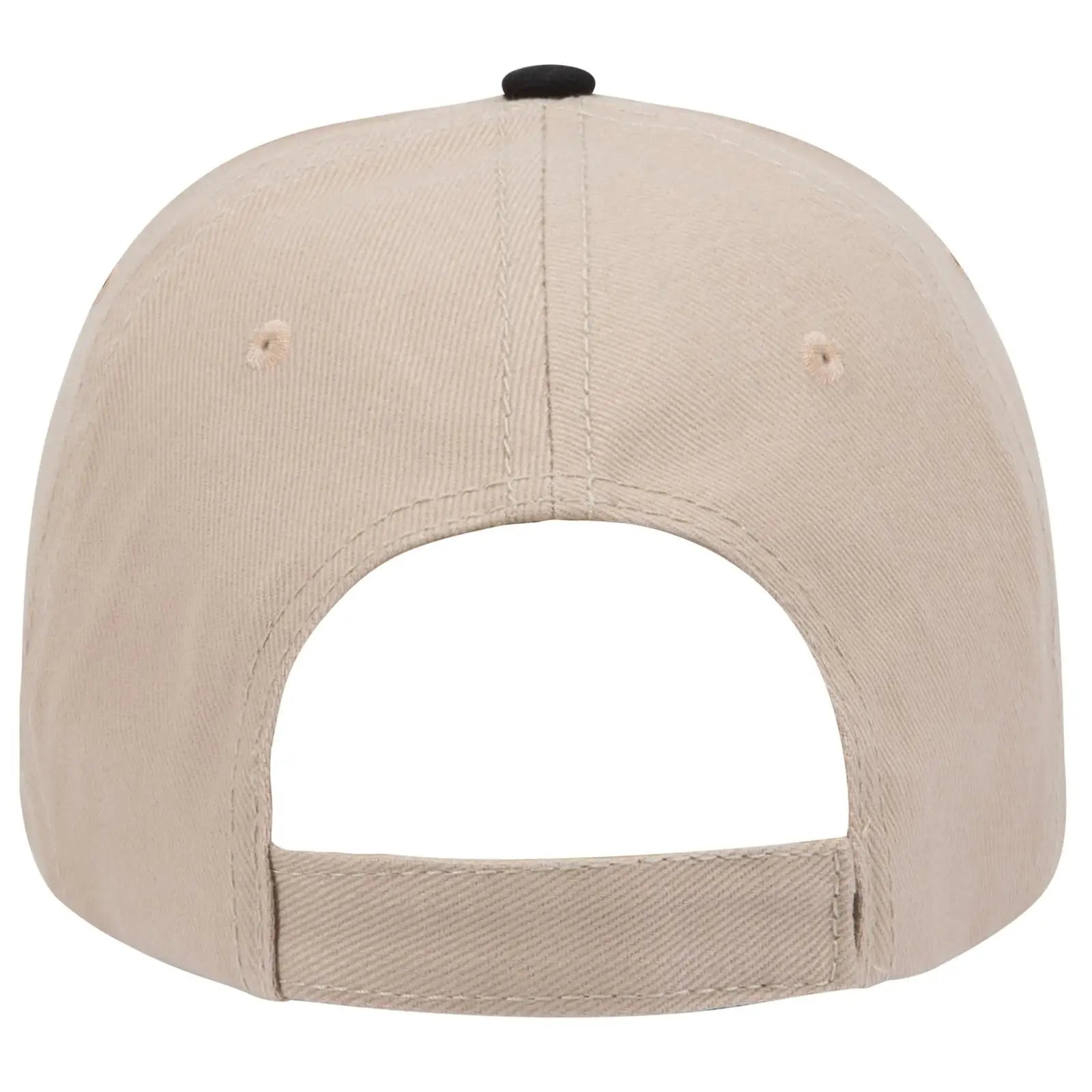 OTTO 23-255 6 Panel Low Profile Baseball Cap - Kha/Kha/Blk - Kha/Kha/Blk / 6 1/2’’ - 7 5/8’’