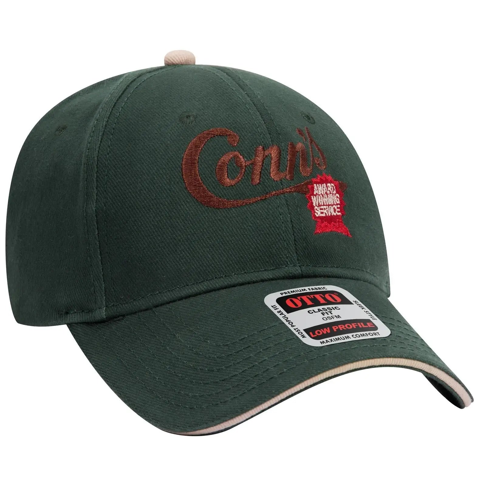 OTTO 23-255 6 Panel Low Profile Baseball Cap - Kha/Kha/Blk - Kha/Kha/Blk / 6 1/2’’ - 7 5/8’’