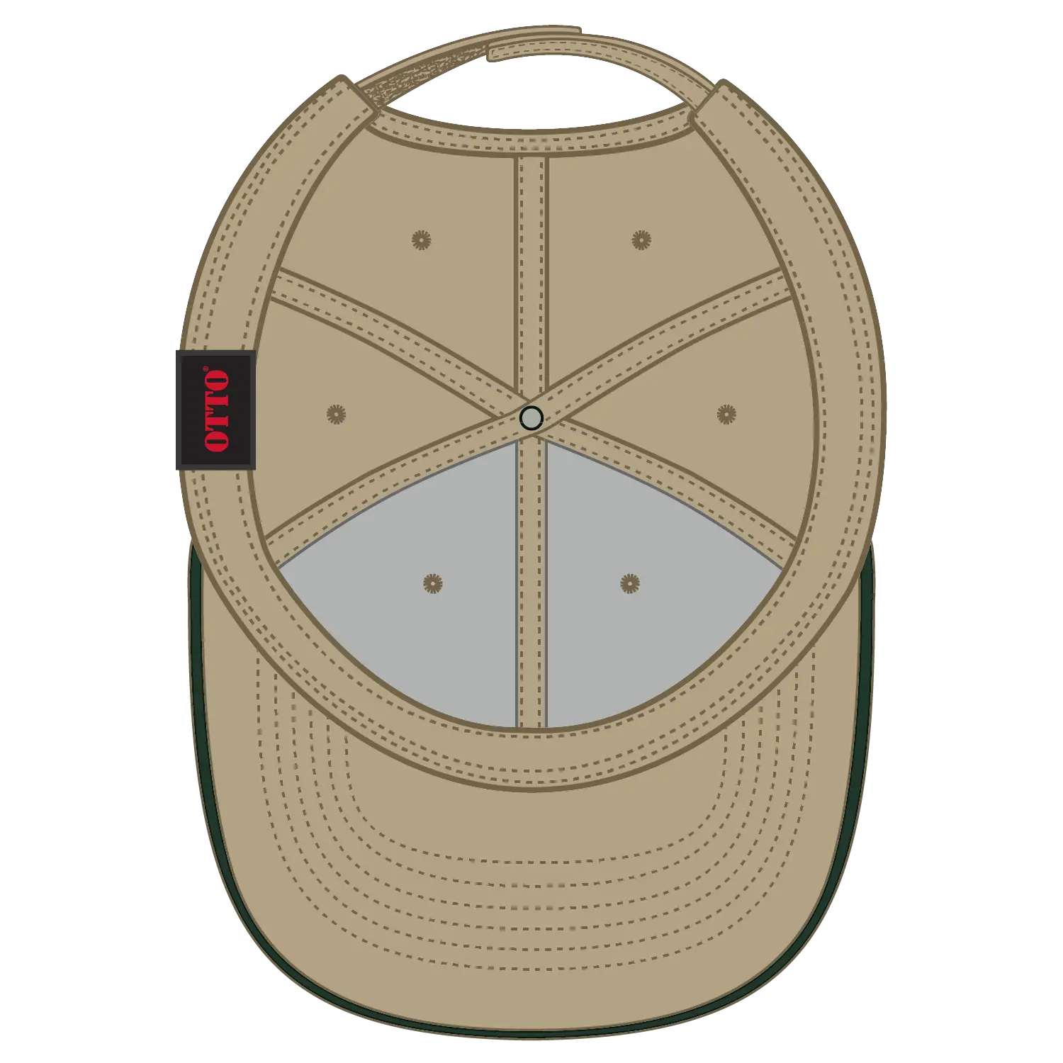 OTTO 23-255 6 Panel Low Profile Baseball Cap - Kha/Kha/Dk.Grn - Kha/Kha/Dk.Grn / 6 1/2’’ - 7 5/8’’