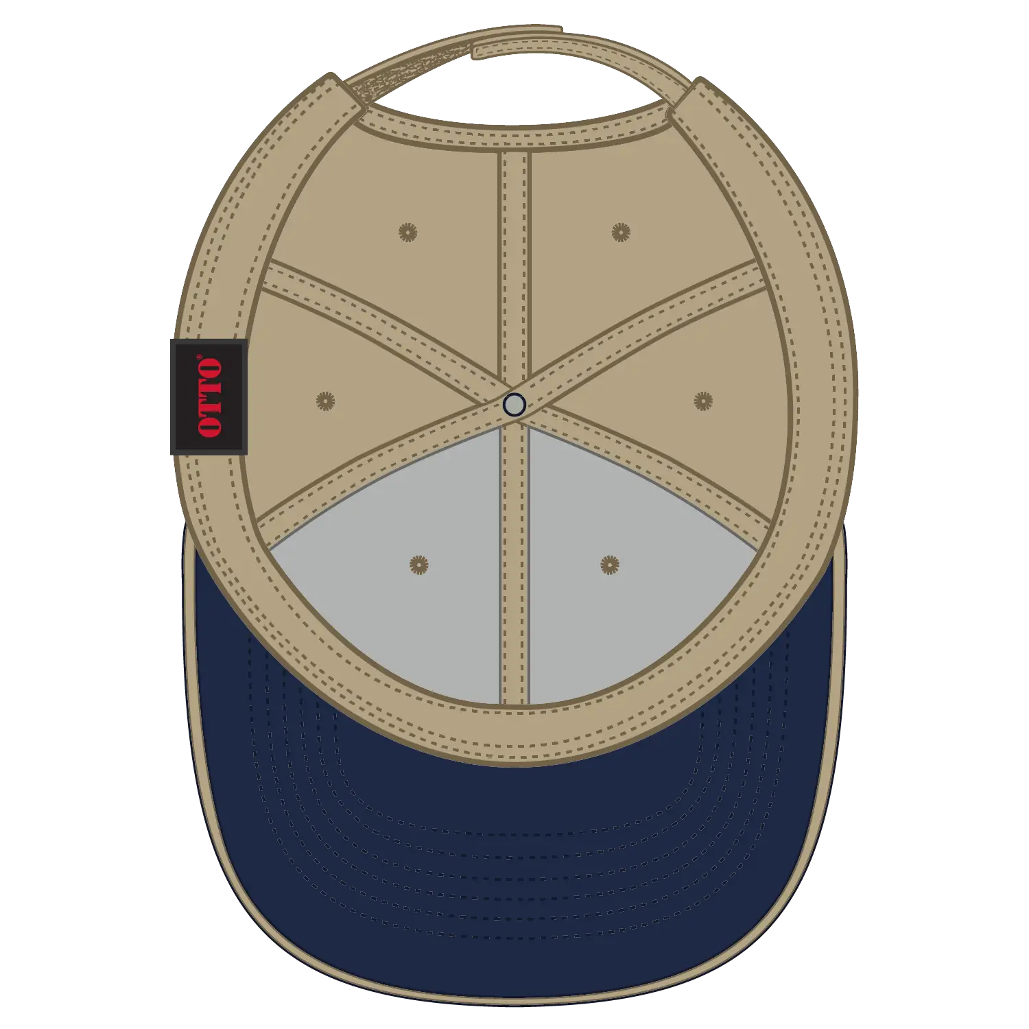 OTTO 23-255 6 Panel Low Profile Baseball Cap - Nvy/Kha/Kha - Nvy/Kha/Kha / 6 1/2’’ - 7 5/8’’