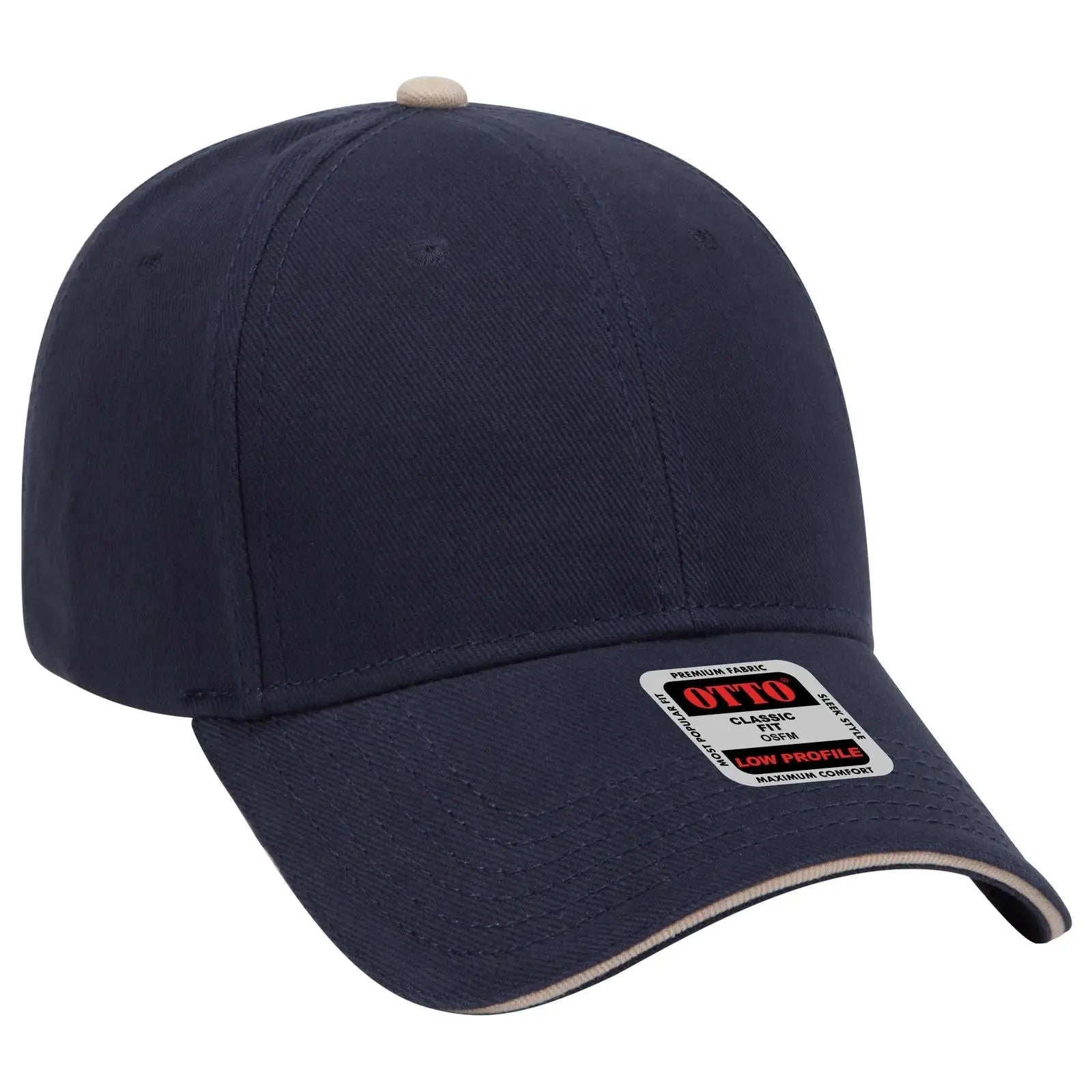 OTTO 23-255 6 Panel Low Profile Baseball Cap - Nvy/Nvy/Kha - Nvy/Nvy/Kha / 6 1/2’’ - 7 5/8’’
