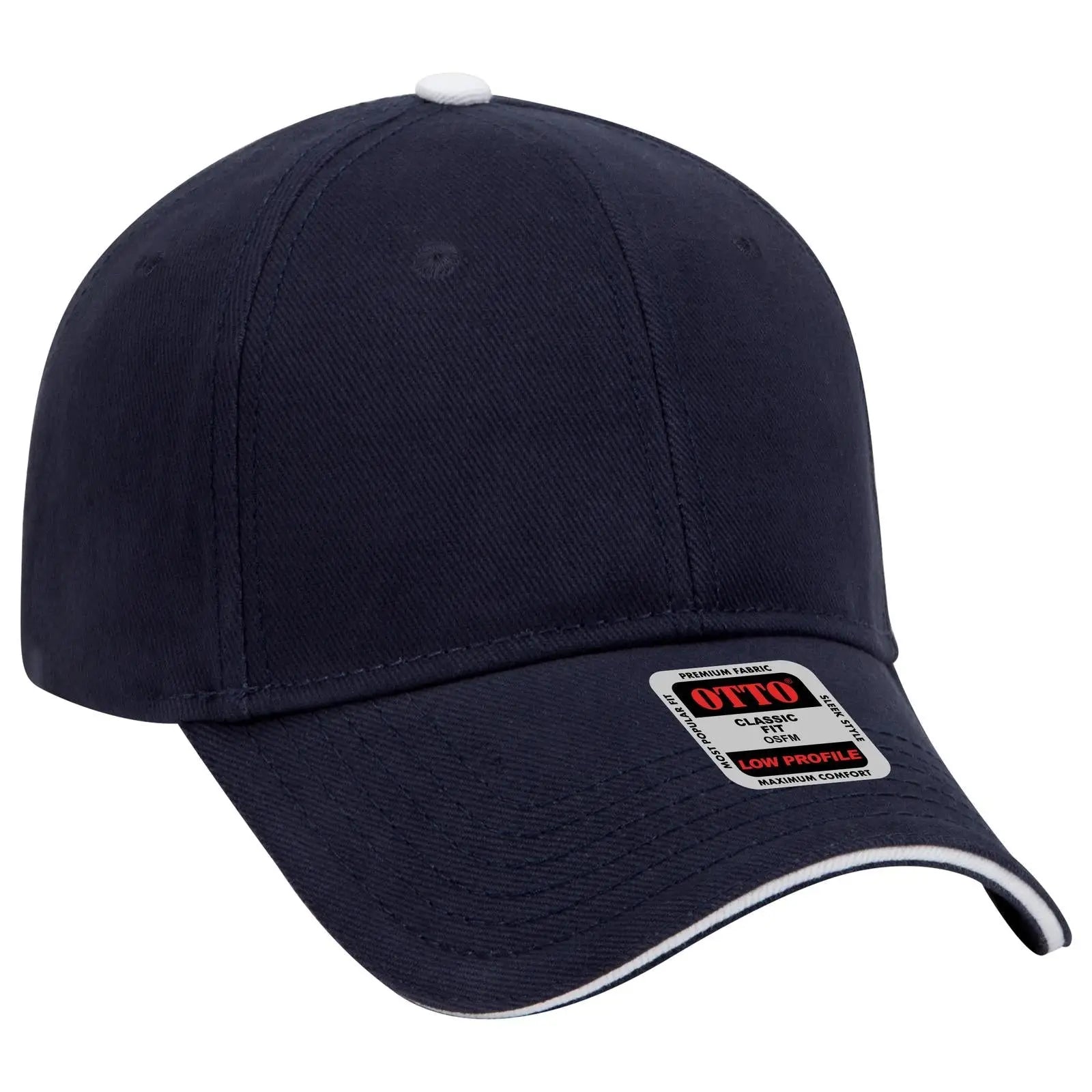 OTTO 23-255 6 Panel Low Profile Baseball Cap - Nvy/Nvy/Wht - Nvy/Nvy/Wht / 6 1/2’’ - 7 5/8’’