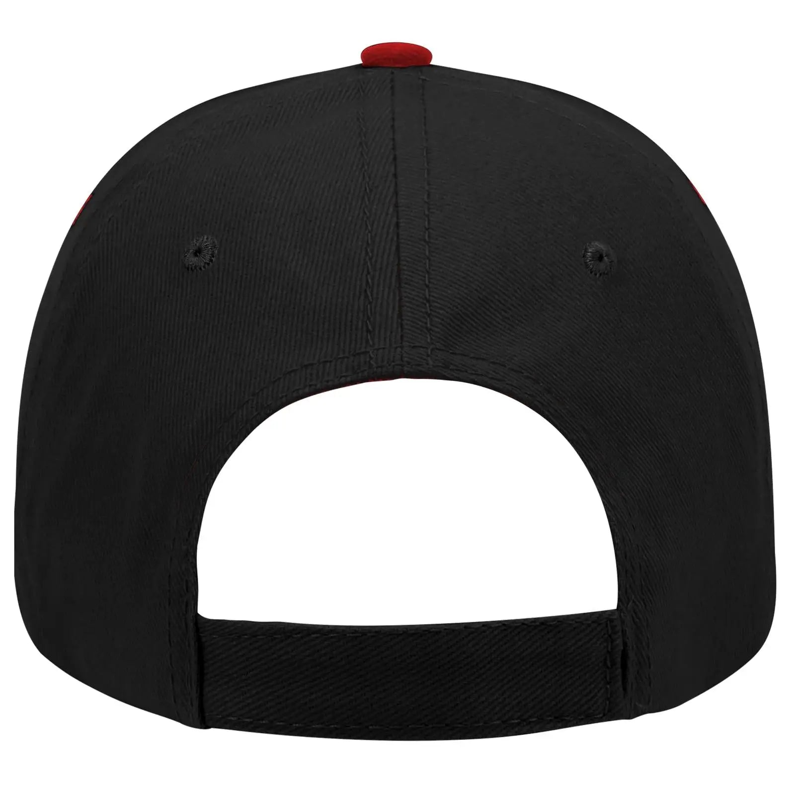 OTTO 23-255 6 Panel Low Profile Baseball Cap - Red/Blk/Blk - Red/Blk/Blk / 6 1/2’’ - 7 5/8’’