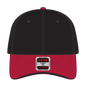 OTTO 23-255 6 Panel Low Profile Baseball Cap - Red/Blk/Blk - Red/Blk/Blk / 6 1/2’’ - 7 5/8’’