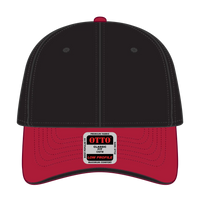 OTTO 23-255 6 Panel Low Profile Baseball Cap - Red/Blk/Blk - Red/Blk/Blk / 6 1/2’’ - 7 5/8’’