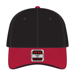 OTTO 23-255 6 Panel Low Profile Baseball Cap - Red/Blk/Blk - Red/Blk/Blk / 6 1/2’’ - 7 5/8’’
