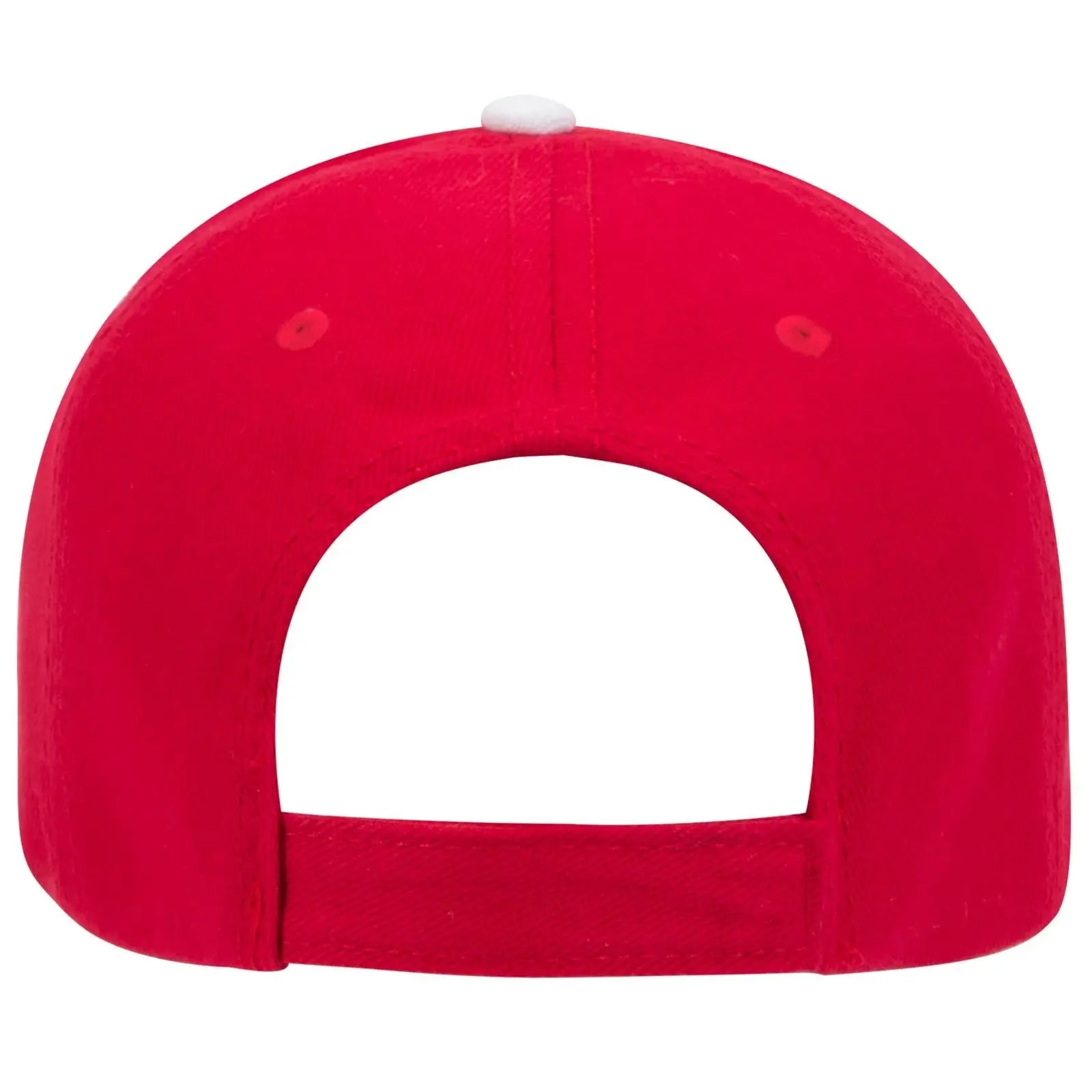 OTTO 23-255 6 Panel Low Profile Baseball Cap - Red/Red/Wht - Red/Red/Wht / 6 1/2’’ - 7 5/8’’