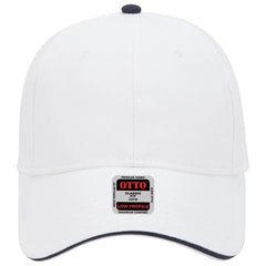 OTTO 23-255 6 Panel Low Profile Baseball Cap - Wht/Wht/Nvy - Wht/Wht/Nvy / 6 1/2’’ - 7 5/8’’