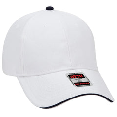 OTTO 23-255 6 Panel Low Profile Baseball Cap - Wht/Wht/Nvy - Wht/Wht/Nvy / 6 1/2’’ - 7 5/8’’
