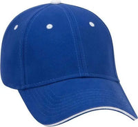 OTTO 23 255 Brushed Bull Denim Sandwich Visor Low Profile Pro Style Cap with Loop Closure Royal Royal White Royal White
