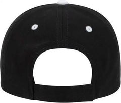 OTTO 23-255 Brushed Bull Denim Sandwich Visor Low Profile Pro Style Cap with Loop Closure - Black Black White - Black