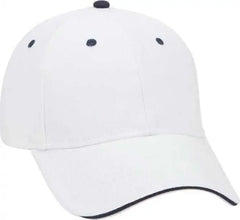 OTTO 23 255 Brushed Bull Denim Sandwich Visor Low Profile Pro Style Cap with Loop Closure White White Navy White Navy