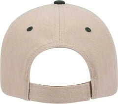 OTTO 23-255 Brushed Bull Denim Sandwich Visor Low Profile Pro Style Cap with Loop Closure - Dark Green Khaki Khaki