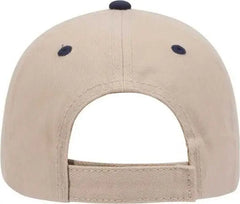 OTTO 23 255 Brushed Bull Denim Sandwich Visor Low Profile Pro Style Cap with Loop Closure Khaki Khaki Navy Khaki Navy