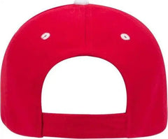 OTTO 23 255 Brushed Bull Denim Sandwich Visor Low Profile Pro Style Cap with Loop Closure Red Red White Red White