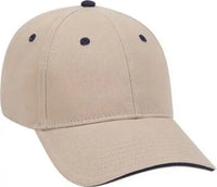 OTTO 23 255 Brushed Bull Denim Sandwich Visor Low Profile Pro Style Cap with Loop Closure Khaki Khaki Navy Khaki Navy