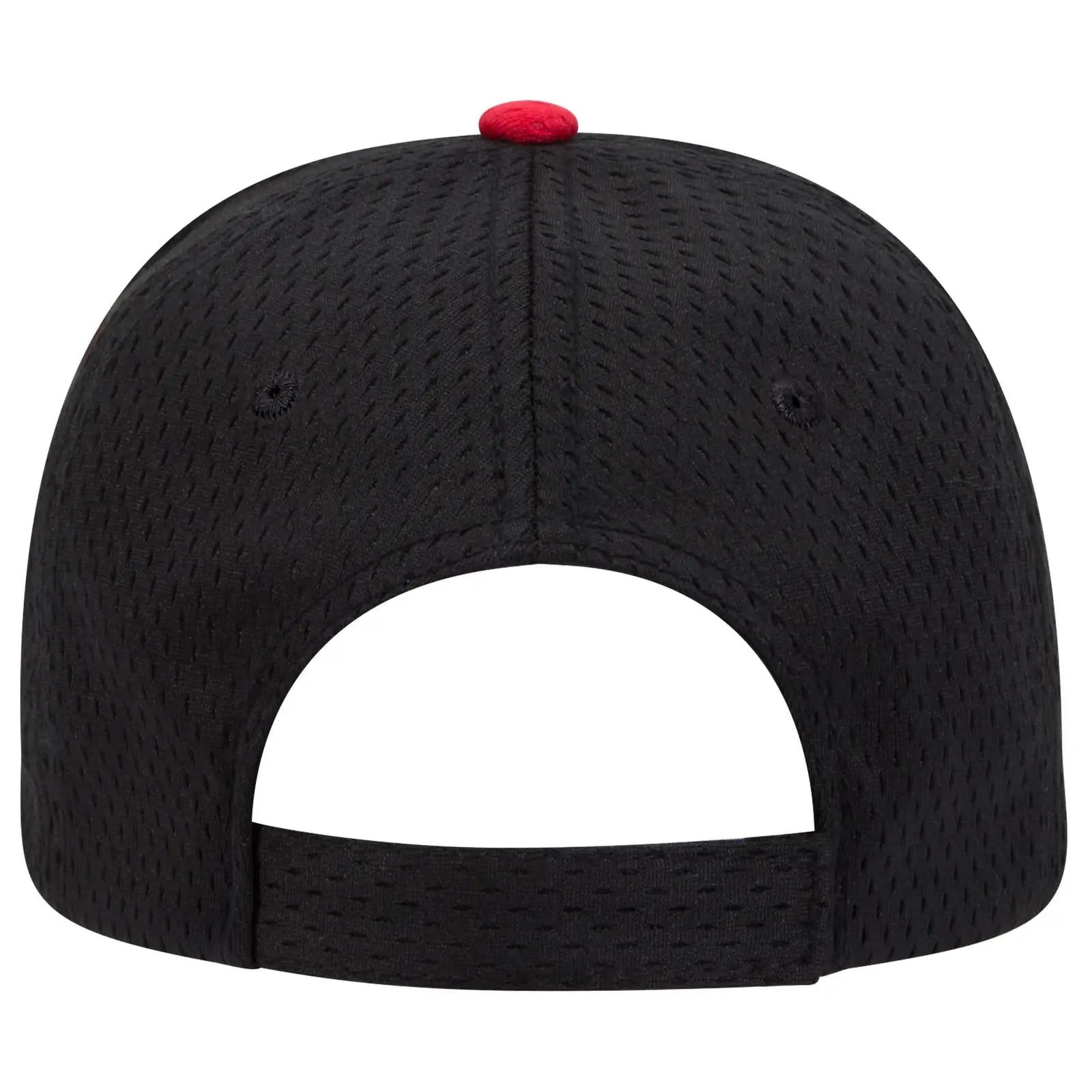 OTTO 23-368 6 Panel Low Profile Baseball Cap - Blk/Blk/Red - Blk/Blk/Red / 6 1/2’’ - 7 5/8’’