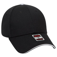 OTTO 23-368 6 Panel Low Profile Baseball Cap - Blk/Blk/Wht - Blk/Blk/Wht / 6 1/2’’ - 7 5/8’’