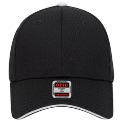 OTTO 23-368 6 Panel Low Profile Baseball Cap - Blk/Blk/Wht - Blk/Blk/Wht / 6 1/2’’ - 7 5/8’’